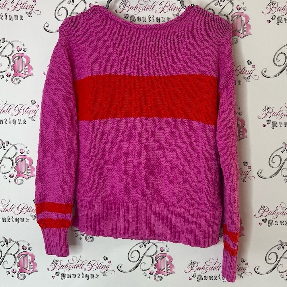 GAP knit sweater small tall Pink and Red Crew Neck Sweater
